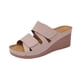 thumbnail image 1 of Mujeres Zapatillas de Verano Moda Casual Color Sólido Boca de Peces Zapatillas de Cuña de Fondo Grueso, 1 of 9