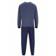 thumbnail image 2 of hajo pijama de hombre conjunto de 2 piezas - largo, puños, cuello redondo, Algodón Premium Azul 4XL (XXXX-Large), 2 of 3