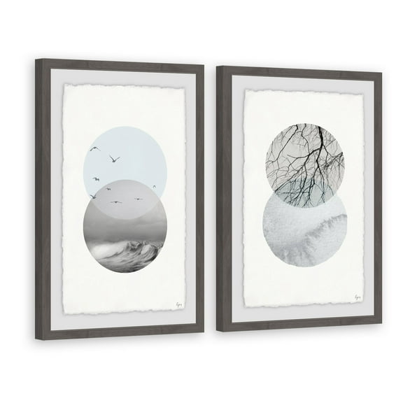 Waves and Branches Diptych