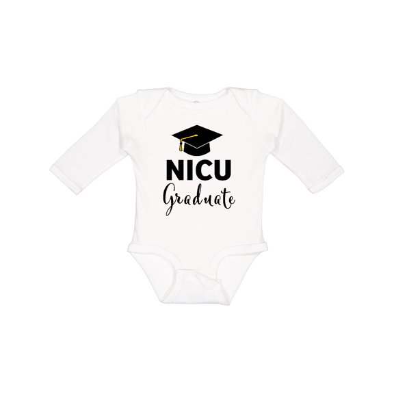 Inktastic Nicu Graduate-graduation Hat Boys or Girls Long Sleeve Baby Bodysuit