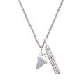 thumbnail image 1 of Delight Jewelry 3-D Vanilla Ice Cream Cone with Crystal Sprinkles Silvertone Forever Bar Charm Necklace, 23", 1 of 4