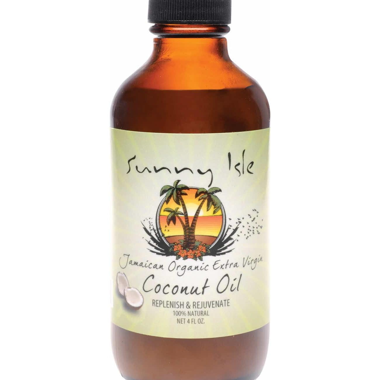 Sunny Isle Coconut Oil, Jamaican Organic Extra Virgin 4 Oz.,Pack of 12