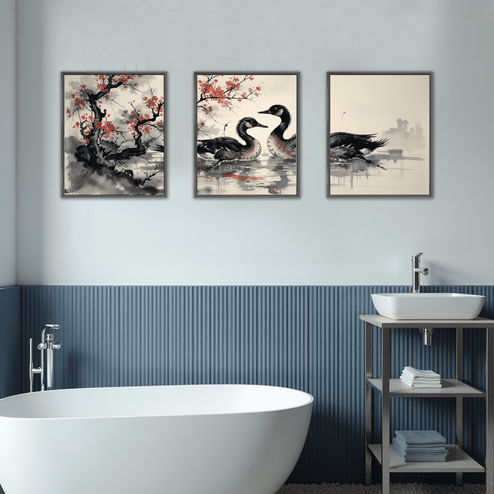 MAYEERTY Modern Abstract Wall Art Painting, Living Room Decor, Black Aluminum Alloy Frame, 23.6"x15.8"