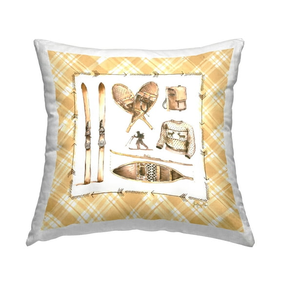 Stupell Industries Cozy Winter Sports Decorative Printed Throw Pillow Design by Geoff Allen.