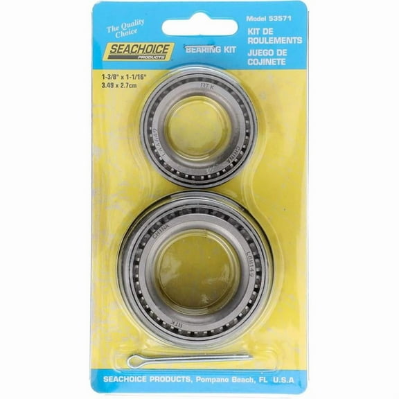 Seachoice Marine Boat Trailer Wheel Bearing Kit, 1-3/8 In. X 1-1/16 In. Axle, Set of 2