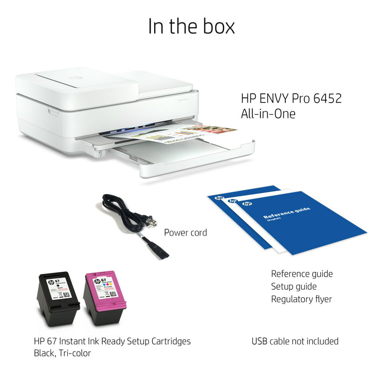 Hørehæmmet beholder Lim HP ENVY Pro 6452 Wireless All-in-One Color Inkjet Printer - Instant Ink  Ready - Walmart.com