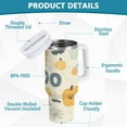 thumbnail image 2 of Yayeee 30oz Stainless Steel Tumbler with Straw and Handle Double-Wall Insulated Travel Water Bottle, Halloween Cute Pumpkins, 2 of 8