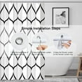 thumbnail image 3 of White Grey Fabric 72 x 72 Inch Cloth Shower Curtain, Waterproof Design and Polyester, Quick-Drying, Heavy Duty Shower Curtains Set for Bathroom, Durable and Washable with 12 Metal Hooks, 3 of 5