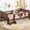 Natural + MDF + Pine + Plywood + Twin, variant on Twin Size Floor Bed with Storage Bookcases, Solid Wood Floor Bed with Cute Stairs and Guardrails, No Box Spring Needed, Beige