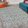 thumbnail image 2 of Floral Decorative Rug, Medieval Victorian Petals Baroque Blooms Swirls Flourish Spring Illustration, Quality Carpet for Bedroom Dorm and Living Room, 6 Sizes, Sea Blue, by Ambesonne, 2 of 4