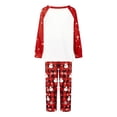 thumbnail image 4 of Elippeo Christmas Family Pajamas Matching Set Letter Snowman Print Long Sleeve Tops and Plaid Pants Sleepwear, 4 of 10