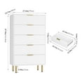 thumbnail image 3 of Home Fluted Wood Dresser 5 Drawers Dresser for Bedroom, Modern Chest of Drawers, Tall White Dresser with Gold Handle, Wood Drawer Organizer for Bedroom, Living Room, Hallway, Entryway, 3 of 7