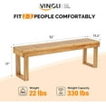 thumbnail image 2 of VINGLI Outdoor Wooden Bench Porch Bench, Wood Patio Garden Bench Weatherproof Outdoor Backless Bench for Backyard, Poolside, Entryway, 2 of 7