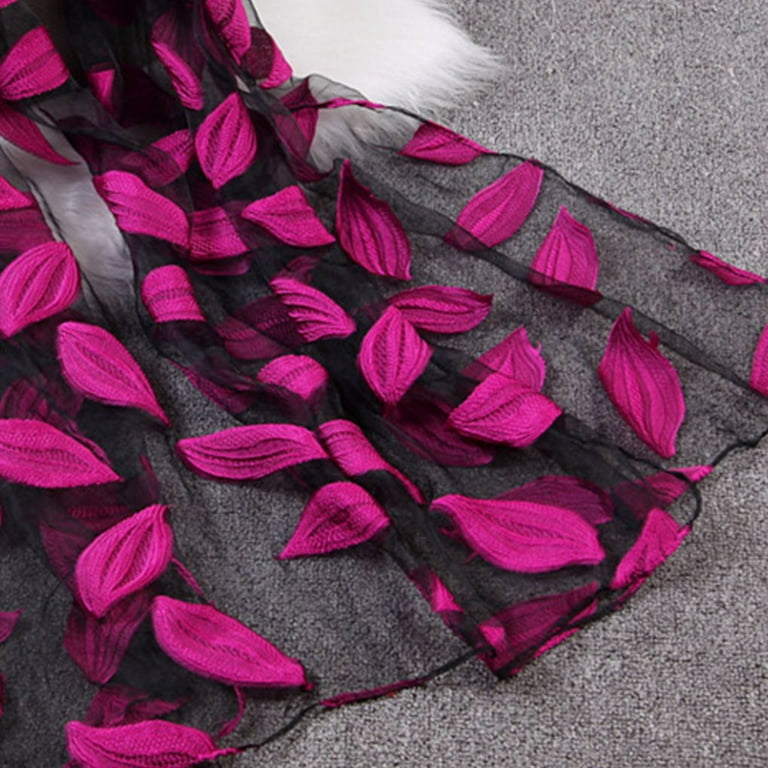 Spring Summer Women Girls Leaves Jacquard Organza Scarf Shawls Sunshade Long Beach Scarves Wraps 65x170cm