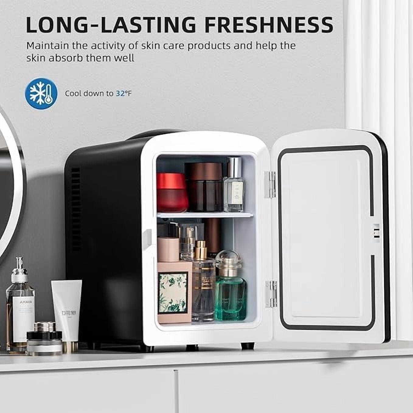 Compact Refrigerator, Portable  Fridge with 4L Capacity for Bedroom Car Office Dorm