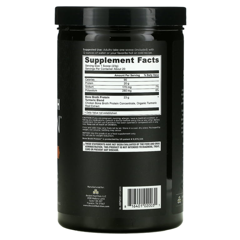how much glutathione injection to take Ancient Nutrition High Collagen Bone Broth Protein Powder, Turmeric, 20  Servings