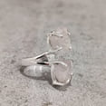 thumbnail image 5 of Natural Rose Quartz Ring, Rough Quartz Gemstone Ring, Birthstone, Double Stone, 925 Sterling Silver, Womens Ring, Christmas, Thanksgiving, Handmade, Statement Jewelry, Rough Gemstone Jewelry, 5 of 6