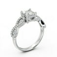 thumbnail image 2 of Spot Jewel 2 Ct Princess Cut Lab Created Diamond Ring – Solitaire with Accent Infinity Crossover Design – 14K White Gold Plated Ring – Classic Engagement Jewelry for Women, 2 of 4