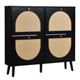 thumbnail image 5 of Zimtown Rattan Shoe Cabinet 2 Rows 4 Drawers, Holds 24 Pairs, Adjustable Shelves for Entrance Hallway, Black, 5 of 12