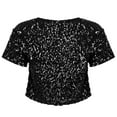 thumbnail image 5 of Alvivi Women Shiny Sequin Cropped Jacket Coat Glitter Waistcoat Cardigan Outwear, 5 of 7