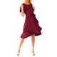 thumbnail image 2 of Txlixc Vestido Midi de Verano para Mujer Color Sólido Manga Corta Dobladillo Irregular Vestido con Cinturón Txlixc  Moda, 2 of 6