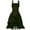 Green, variant on Kiplyki Gothic Dress for Women Ladies Sleeveless Style Dark Drawstring Waist Solid Color