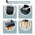 thumbnail image 2 of Hassch Set of 2 Dining Chairs, Contemporary PU Leather Upholstered Side Chairs with Golden Metal Legs, Perfect for Kitchen, Dining, Home Office (Black), 2 of 8