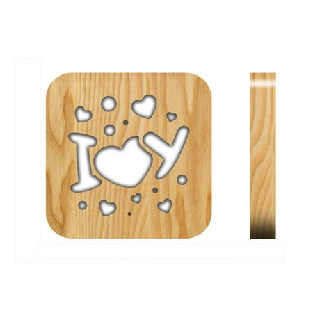 

Light 3D Wooden Led Charging Night Lamp Usb Table Bedroom Home Decor