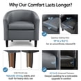 thumbnail image 6 of Renwick Faux Leather Barrel Accent Chair for Livingroom, Gray, 6 of 9