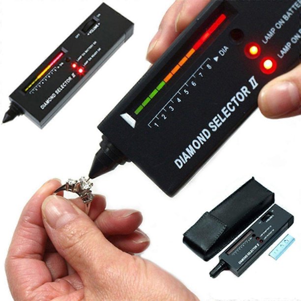 High Accuracy Professional Diamond Tester Pen Jeweler Tool for Novice and Expert Diamond Selector II 9V Battery Included(Black) Ref: 7871