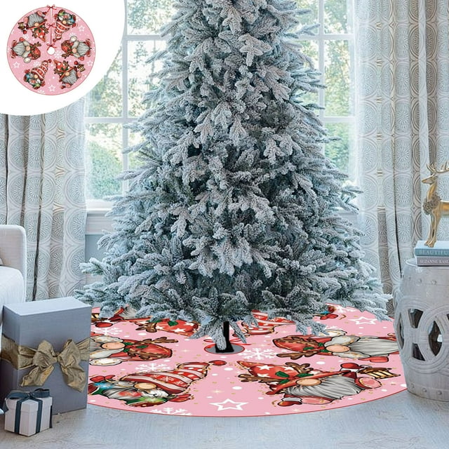 Christmas Tree Skirt, Faceless Old Man Design, Classic Pattern, Festive Home Decor, For Holiday Season, Elegant Table Cover, Quilted Fabric, Traditional Style, For Living Room, Xmas Decoration