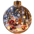 thumbnail image 2 of Clear Acrylic Christmas Snow Globe Ornament, 2D House Scene Ball Pendant for Holiday Tree Decor., 2 of 7