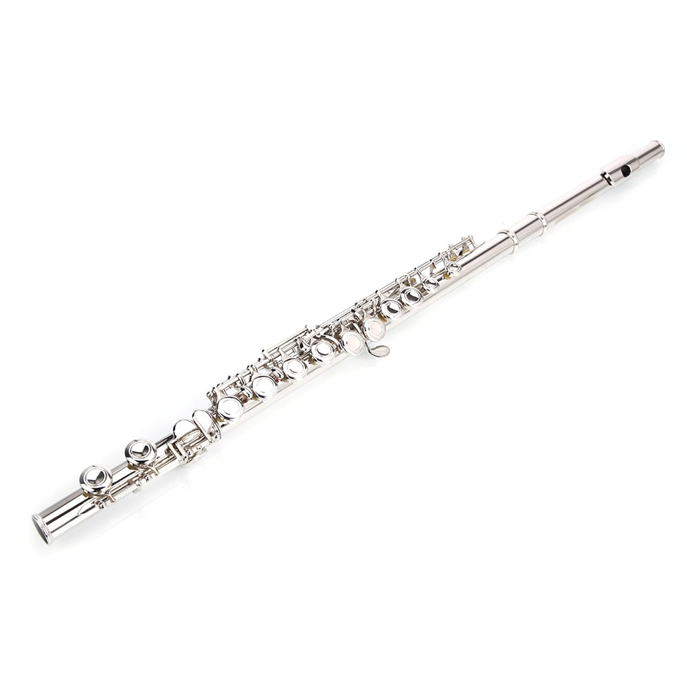 Nickel Plated C Closed Hole Concert Band Flute with E Key