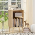 thumbnail image 5 of Record Player Stand with Storage - Mid-Century Vinyl Record Holder, 5 of 5