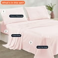thumbnail image 3 of CCNY RV Bunk Sheet Set Three - Quarter 1000 TC Egyptian Cotton Camper 4Pcs Sheets & Pillowcase 8" Deep pocket Blush, 3 of 10