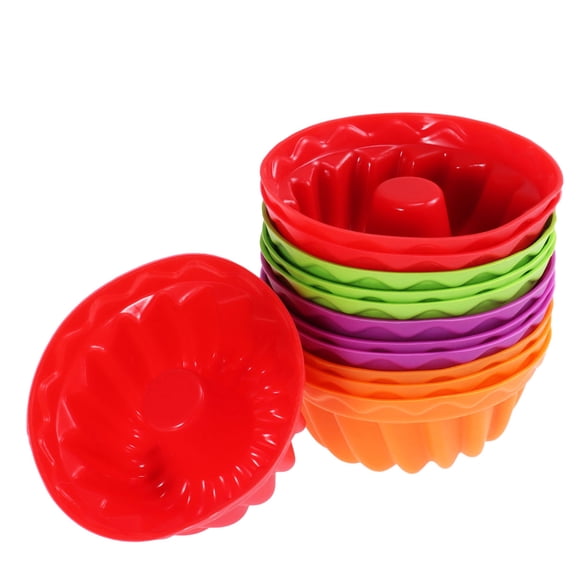 FOMIYES Silicone Baking Mould Assorted Color Non-Stick Oven Microwave Use 12Pcs
