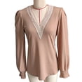 thumbnail image 2 of Blusa de encaje con cuello en V NikouMX para mujer tipo túnica con encaje Talla S M L XL XXL, 2 of 3