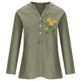 thumbnail image 1 of asddcavvf Blouse pour Femmes Mode Décontractée Col en V Manches Longues Chemise Unie Imprimée, 1 of 4
