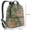 thumbnail image 4 of Lsque Cactus 4 Pattern Backpack – School Travel Canvas Daypack with Ergonomic Padded Straps, Multiple Compartments & Leather Handle, 4 of 5