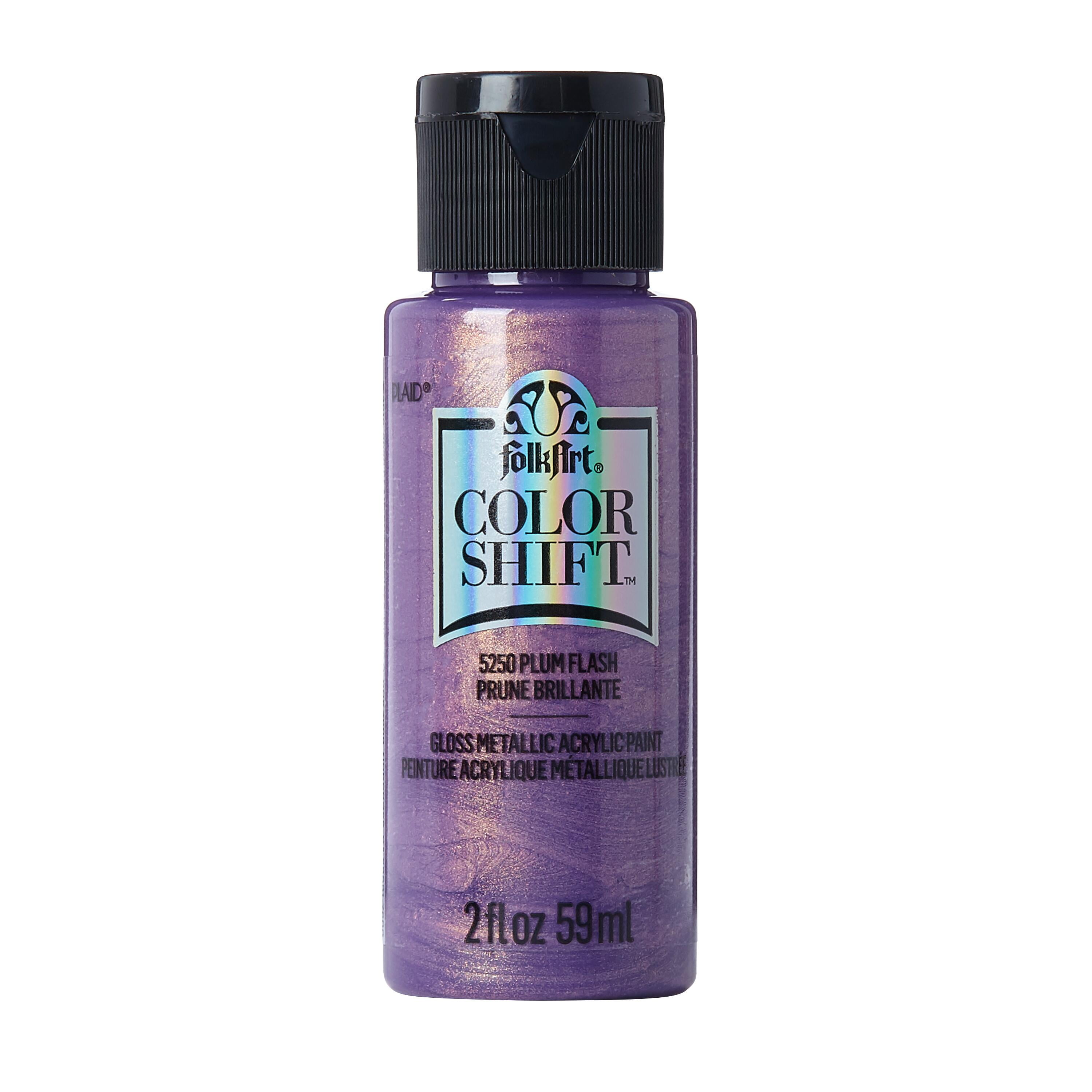 (2 pack) FolkArt Color Shift Acrylic Craft Paint, Gloss Finish, Plum, 2 fl oz