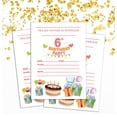 thumbnail image 2 of Darling Souvenir White Birthday Invitation Card 28 Pcs Fill or Write In Blank Invites Printable Party Supplies 5 x 7 Inches, 2 of 5