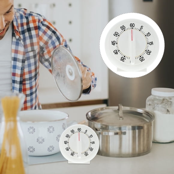 HORIALENCE 1Pack Manual Kitchen Timer 9.5X3.7Inch White Plastic For Frying Egg Pancake Preparation