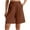 Brown, variant on Lenpel Bermuda Shorts for Women High Waisted Wide Leg Pleated Knee Length Workout Long Shorts Casual Athletic Shorts with Pockets