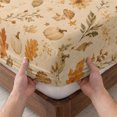 thumbnail image 3 of Twin XL Size Fitted Sheet Set - Thanksgiving 2 Piece Bedding Sets 16" Deep Pocket Fitted Sheet with 1 Pillowcases, Fall Pumpkin Harvest Maple Leaves Boho Beige Brushed Microfiber Hotel Bed Sheets, 3 of 9