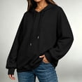thumbnail image 3 of Taqqpue Women Long Sleeve Shirts Lightweight Drawstring Hooded Sweatshirt Loose Fit Fall Winter Oversized Pullovers Tops with Pockets for Women, 3 of 6