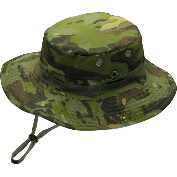 Camo Boonie Hat for Men Women, Military Tactical Wide Brim Bucket Hats, UPF50  Jungle Sun Hats for Fishing Hunting Safari