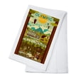 thumbnail image 1 of Decorative Tea Towel, Apron Olympic National Park, Washington, Geometric National Park Series, Unisex, Adjustable, Organic Cotton, 1 of 3