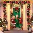 thumbnail image 6 of Christmas Door Curtain - 72.83x35.43in Fabric Hanging Decoration with Elf & Photo Themes, Perfect for Outdoor/Indoor Christmas Day Parties & Background Decor, 185x90cm, A, 6 of 7