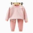 thumbnail image 5 of NOLDARES Toddler Baby Boy Fall Winter Clothes Contrast Color Long Sleeve Pockets Sweatshirt Pants Set Cute 2Pcs Outfit Set Size:12-18 M,Pink, 5 of 5