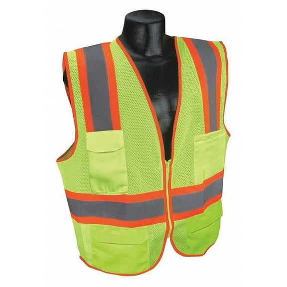 Condor High Visibility Vest, Fluor. Yellow, M 53YM33